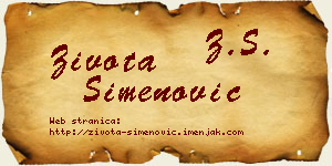 Života Simenović vizit kartica